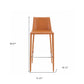 30" Terra Cotta Steel Low Back Bar Height Bar Chair