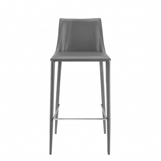 30" Gray Steel Low Back Bar Height Bar Chair
