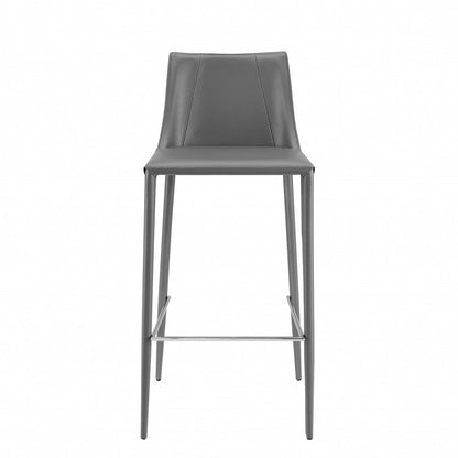 30" Gray Steel Low Back Bar Height Bar Chair