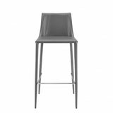 30" Gray Steel Low Back Bar Height Bar Chair