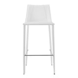 30" White Steel Low Back Bar Height Bar Chair