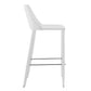 30" White Steel Low Back Bar Height Bar Chair