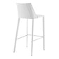 30" White Steel Low Back Bar Height Bar Chair