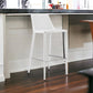 30" White Steel Low Back Bar Height Bar Chair