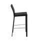 Set of Two 30" Black Faux Leather and Steel Bar Height Bar Chairs