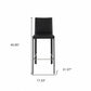 Set of Two 30" Black Faux Leather and Steel Bar Height Bar Chairs
