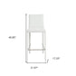 Set of Two 30" White Faux Leather And Steel Low Back Bar Height Bar Chairs
