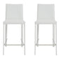 Set of Two 26" White Steel Low Back Counter Height Bar Chairs