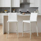 Set of Two 26" White Steel Low Back Counter Height Bar Chairs