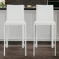 Set of Two 26" White Steel Low Back Counter Height Bar Chairs