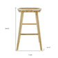 29" Natural Manufactured Wood Backless Bar Height Bar Chair