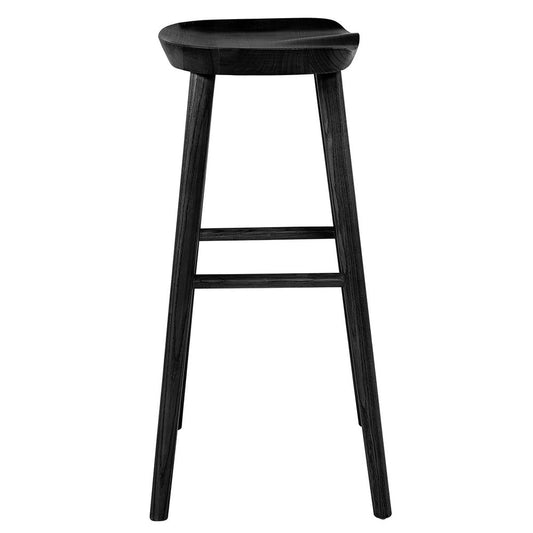 29" Black Manufactured Wood Backless Bar Height Bar Chair