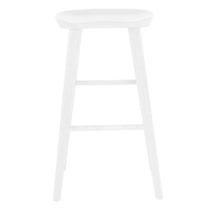 29" White Manufactured Wood Backless Bar Height Bar Chair