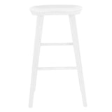 29" White Manufactured Wood Backless Bar Height Bar Chair