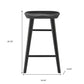 25" Black Solid Wood Backless Counter Height Bar Chair