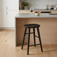 25" Black Solid Wood Backless Counter Height Bar Chair