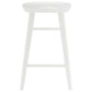 25" White Solid Wood Backless Counter Height Bar Chair