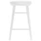 25" White Solid Wood Backless Counter Height Bar Chair