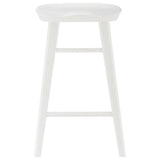 25" White Solid Wood Backless Counter Height Bar Chair