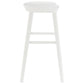 25" White Solid Wood Backless Counter Height Bar Chair