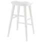 25" White Solid Wood Backless Counter Height Bar Chair