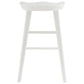 25" White Solid Wood Backless Counter Height Bar Chair