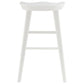 25" White Solid Wood Backless Counter Height Bar Chair