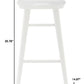 25" White Solid Wood Backless Counter Height Bar Chair