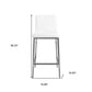 Set of Two 26" White And Silver Steel Low Back Counter Height Bar Chairs
