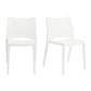 Set of Two White Heavy Duty Plastic Outdoor Stacking Dining Chairs