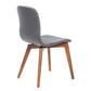 Set of Two Gray and Brown Upholstered Faux Leather Dining Side Chairs