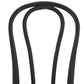 Set of Two Black and Natural Solid Wood And Rattan Curved Back Dining Side Chairs