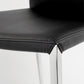 Set of Two Black and Silver Upholstered Faux Leather Dining Side Chairs
