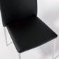 Set of Two Black and Silver Upholstered Faux Leather Dining Side Chairs