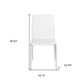 Set of Two White and Silver Upholstered Faux Leather Dining Side Chairs