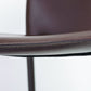 Set of Two Brown Upholstered Leather Dining Side Chairs