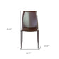 Set of Two Brown Upholstered Leather Dining Side Chairs