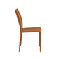 Set of Two Terra Cotta Upholstered Leather Dining Side Chairs
