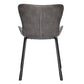 Set of Two Gray and Silver Upholstered Leather Dining Side Chairs