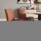 Set of Two Brown and Rust Stainless Steel Chairs