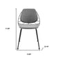 Set of Two Light Gray And Black Upholstered Fabric Dining Side Chairs