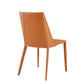 Terra Cotta Upholstered Leather Dining Side Chair
