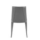 Gray Upholstered Leather Dining Side Chair