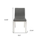 Set of Two Gray And Silver Upholstered Leather Dining Side Chairs