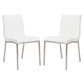 Set of Two Minimalist White Faux Faux Leather Chairs