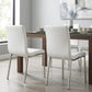 Set of Two Minimalist White Faux Faux Leather Chairs