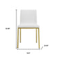 Set of Two White and Gold Upholstered Leather Dining Side Chairs