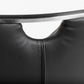 Set of Two Black and Silver Upholstered Leather Dining Side Chairs