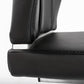 Set of Two Black and Silver Upholstered Leather Dining Side Chairs