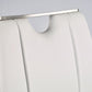 Set of Two White and Silver Upholstered Leather Dining Side Chairs
